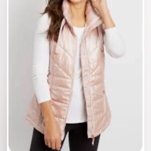 Maurices Gold Pink Quilted puffer Vest size XL nwot